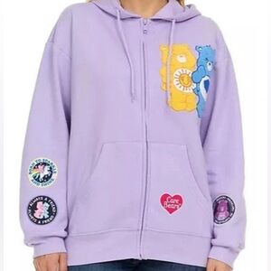 Care Bears Full Zip Hoodie Jacket Lilac Size S